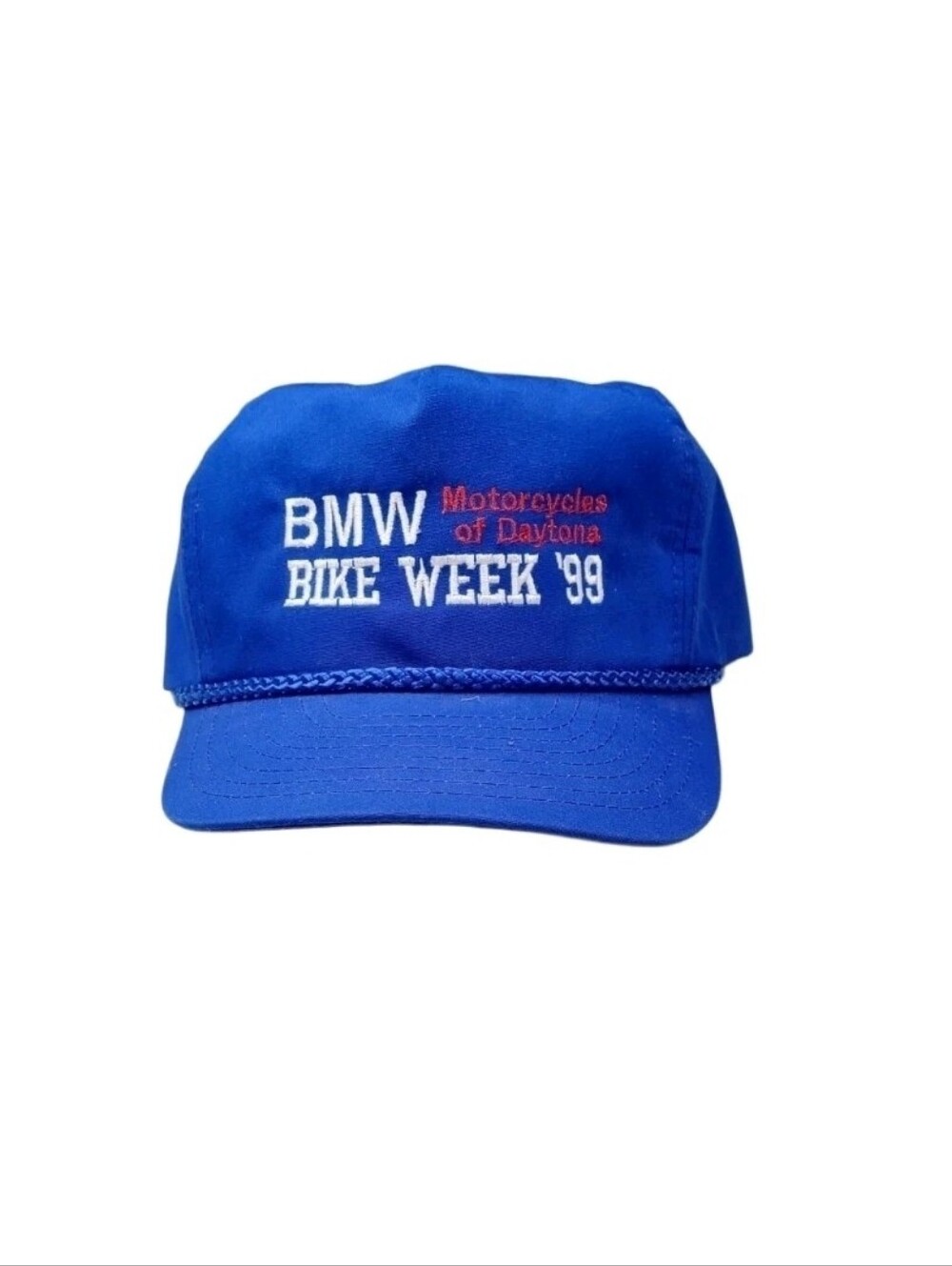 Vintage 1999 BMW Motorcycles Daytona Bike Week Corded Hat 90s Blue
